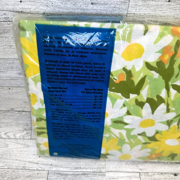 Brand New Stevens Utica No-Iron Muslin Floral Twin Flat Sheet, 39x76 Mattress - Picture 4 of 6